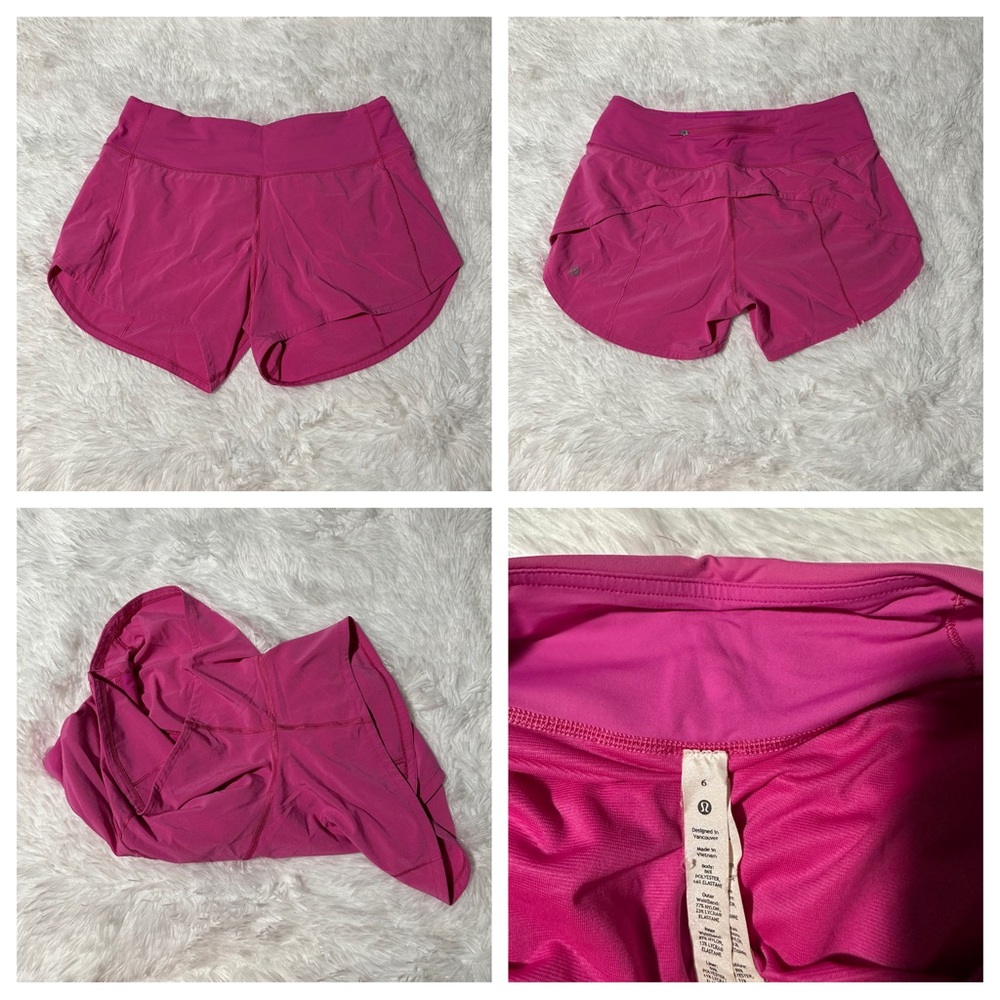 Lululemon Speed Up Shorts Mid-Rise 4” Size 6 Pink